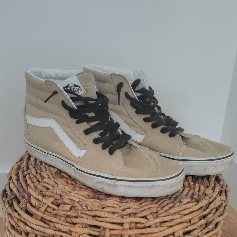Vans Men's High-Top Sneakers - Beige and White